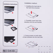 Staffa universale per alloggiamento per adattatore Caddy HDD per unità disco rigido SATA3 da 9/9,5 mm per notebook