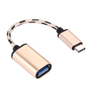 Cavo dati USB-C/Type-C maschio a USB 2.0 femmina con testa metallica in stile intrecciato da 15 cm