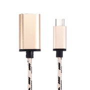 Cavo dati USB-C/Type-C maschio a USB 2.0 femmina con testa metallica in stile intrecciato da 15 cm