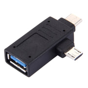 Adattatore USB-C/Tipo-C maschio + Micro USB maschio a USB 3.0 femmina, USB 3.0