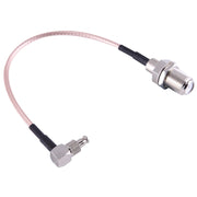 Cavo F femmina da 15 cm a TS9 + CRC9 RG316, TS9 90° Elbow to F Female