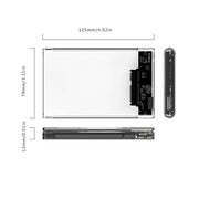 ORICO 2139U3-CR USB3.0 Custodia trasparente per disco rigido esterno per HDD/SSD SATA da 9,5 mm e 2,5 pollici, USB 3.0 (2.5 inch)