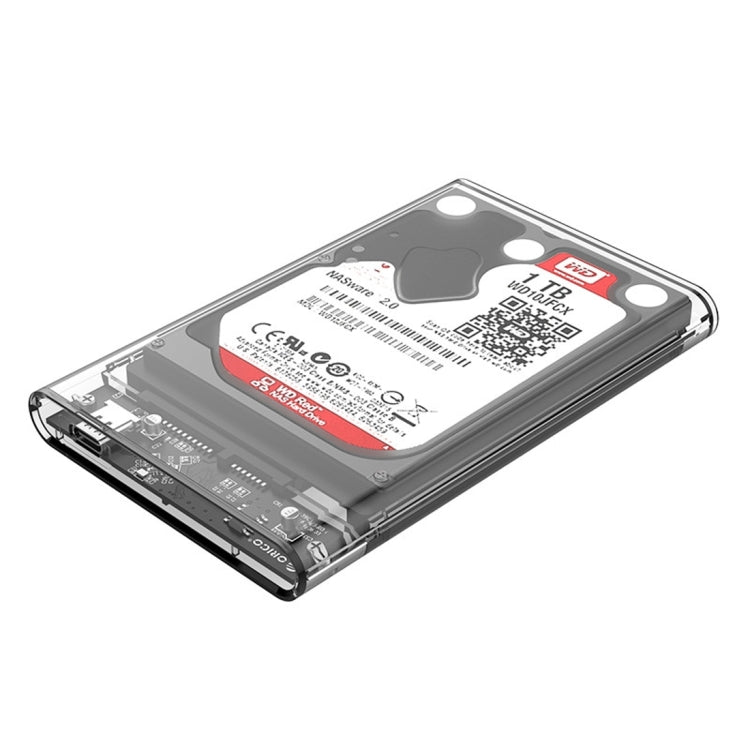 ORICO 2139C3-CR USB3.1 Tipo C Custodia per disco rigido esterno trasparente per HDD/SSD SATA da 9,5 mm e 2,5 pollici, USB 3.1 Type-C (2.5 inch)