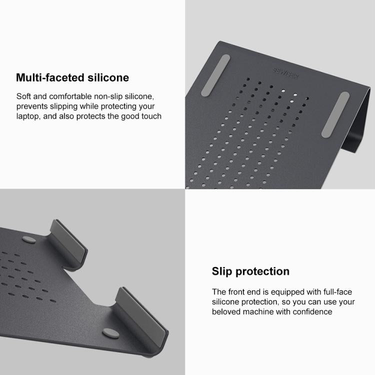 Supporto di raffreddamento in alluminio per laptop, adatto per Mac Air, Mac Pro, iPad e altri laptop da 11-17 pollici, Aluminum Stand Grey, Aluminum Stand Gold, Aluminum Stand Silver