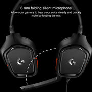 Logitech G331 Cuffie da gioco da competizione pieghevoli stereo con audio surround Dolby 7.1 con riduzione del rumore, G331