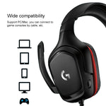 Logitech G331 Cuffie da gioco da competizione pieghevoli stereo con audio surround Dolby 7.1 con riduzione del rumore, G331