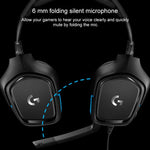 Logitech G431 Cuffie da gioco da competizione pieghevoli stereo con audio surround Dolby 7.1 con riduzione del rumore, G431