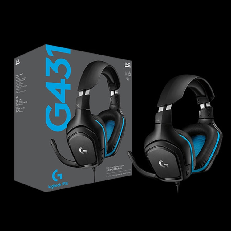 Logitech G431 Cuffie da gioco da competizione pieghevoli stereo con audio surround Dolby 7.1 con riduzione del rumore, G431