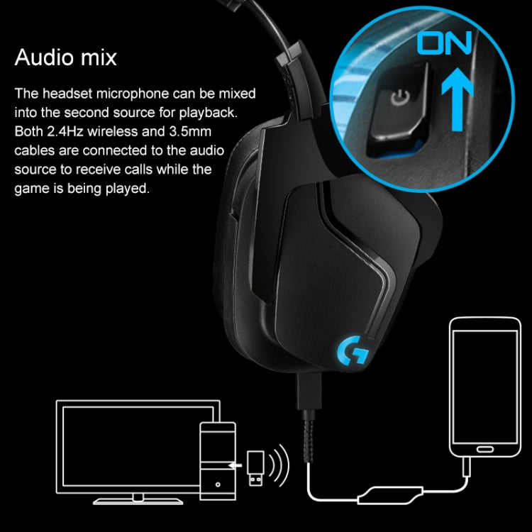 Logitech G933S Auricolare wireless dual-mode cablatoDolby 7.1 Cuffie da gioco stereo da competizione con riduzione del rumore, G933S