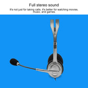 Cuffie stereo Logitech H110 con doppi connettori audio da 3,5 mm, H110