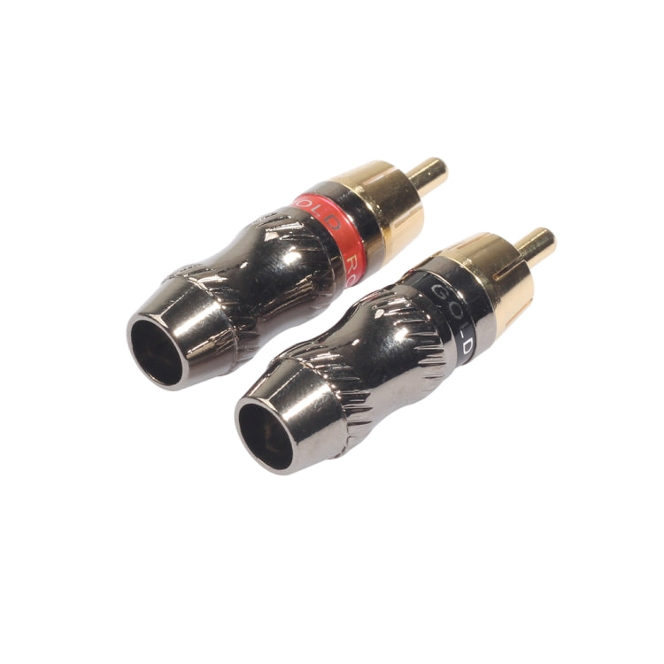 REXLIS TR026 2 PZ RCA Maschio Spina Jack Audio Adattatore Placcato Oro per Cavo Audio e Cavo Video Fai da Te, RCA Male