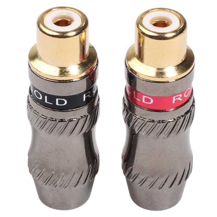 REXLIS TR026-1 2 pezzi RCA femmina jack audio adattatore placcato oro per cavo audio e cavo video fai da te, RCA Female