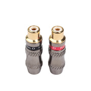 REXLIS TR026-1 2 pezzi RCA femmina jack audio adattatore placcato oro per cavo audio e cavo video fai da te, RCA Female