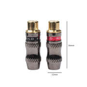 REXLIS TR026-1 2 pezzi RCA femmina jack audio adattatore placcato oro per cavo audio e cavo video fai da te, RCA Female