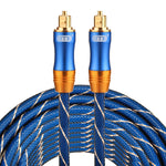 EMK LSYJ-A Cavo audio ottico digitale Toslink maschio-maschio con testa in metallo placcato oro da 8 m OD 6,0 mm, Length: 8m
