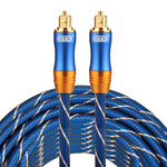 EMK LSYJ-A Cavo audio ottico digitale Toslink maschio a maschio con testa in metallo placcato oro OD 6,0 mm da 10 m, Length: 10m