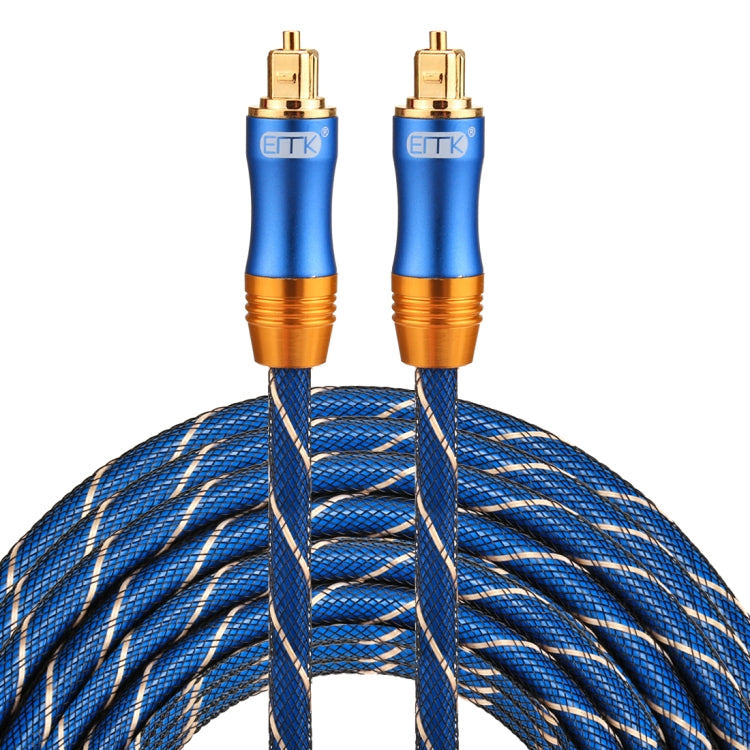 EMK LSYJ-A Cavo audio ottico digitale Toslink maschio a maschio con testa in metallo placcato oro OD 6,0 mm da 15 m, Length: 15m