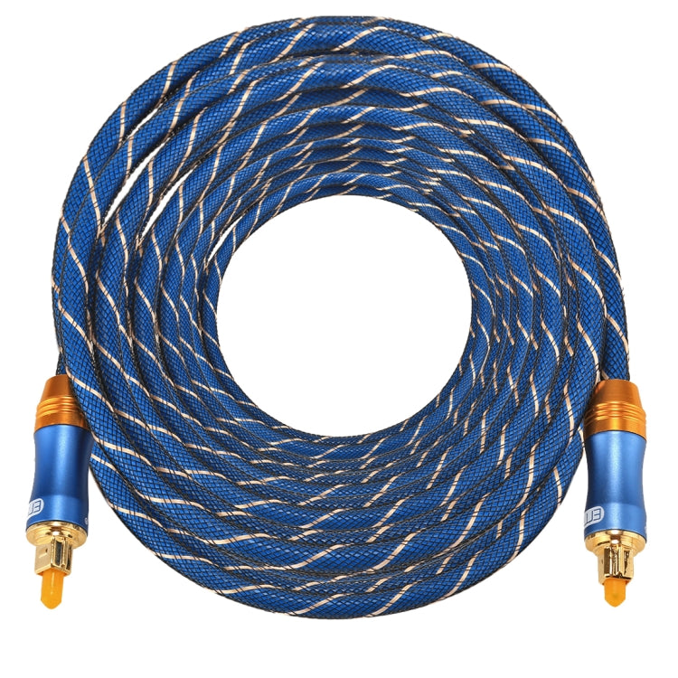EMK LSYJ-A Cavo audio ottico digitale Toslink maschio a maschio con testa in metallo placcato oro OD 6,0 mm da 15 m, Length: 15m