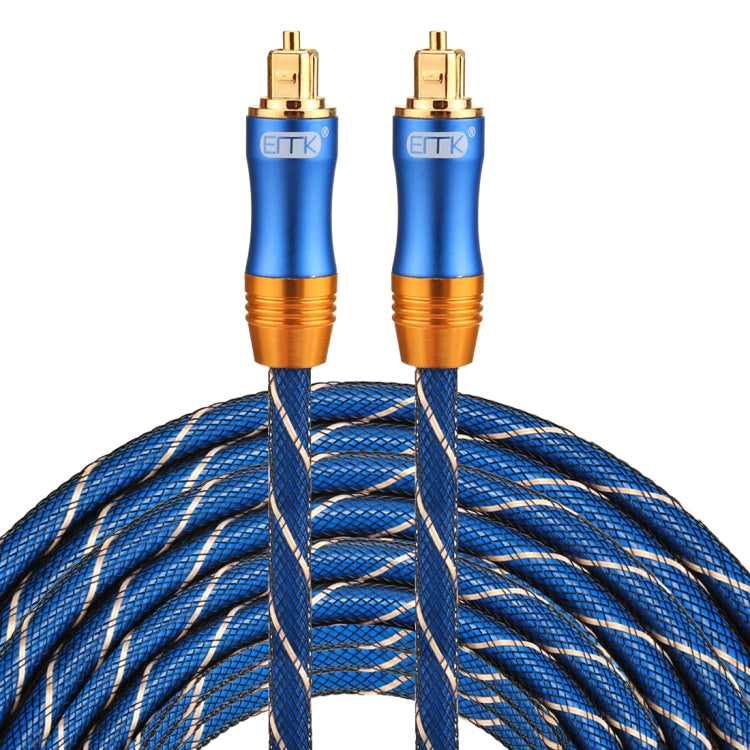 EMK LSYJ-A Cavo audio ottico digitale Toslink maschio a maschio con testa in metallo placcato oro OD 6,0 mm 20 m, Length: 20m