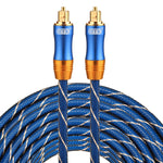 EMK LSYJ-A Cavo audio ottico digitale Toslink maschio a maschio con testa in metallo placcato oro OD 6,0 mm 20 m, Length: 20m
