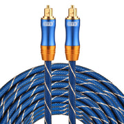 EMK LSYJ-A Cavo audio ottico digitale Toslink maschio a maschio con testa in metallo placcato oro OD 6,0 mm 20 m, Length: 20m