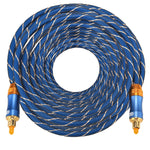 EMK LSYJ-A Cavo audio ottico digitale Toslink maschio a maschio con testa in metallo placcato oro OD 6,0 mm 20 m, Length: 20m