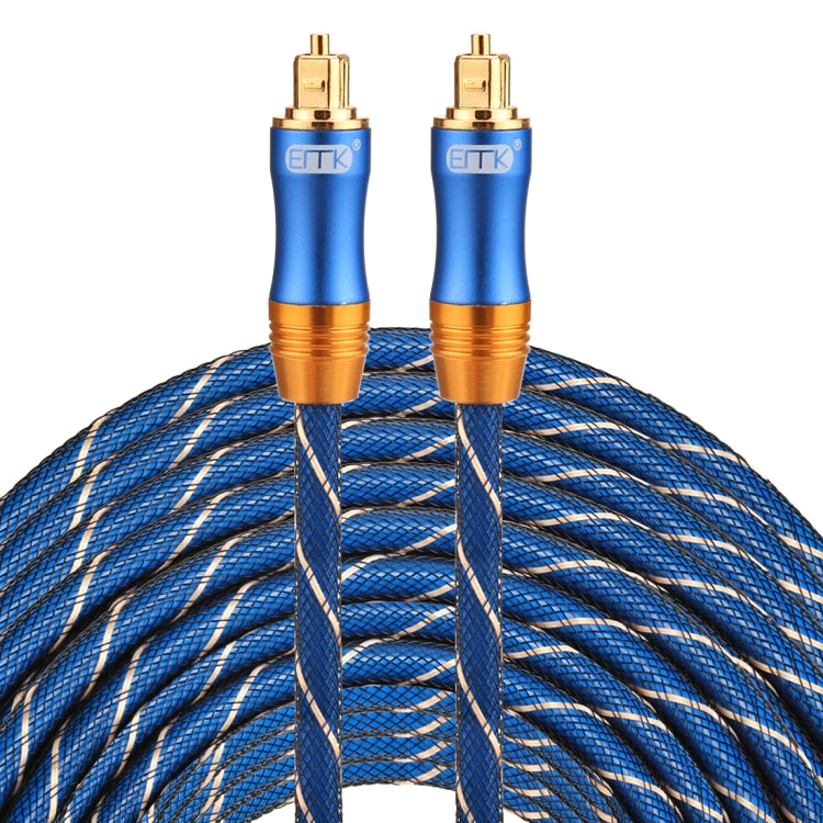EMK LSYJ-A Cavo audio ottico digitale Toslink maschio a maschio con testa metallica placcata oro OD 6,0 mm, Length: 30m