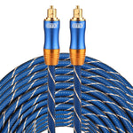 EMK LSYJ-A Cavo audio ottico digitale Toslink maschio a maschio con testa metallica placcata oro OD 6,0 mm, Length: 30m