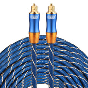 EMK LSYJ-A Cavo audio ottico digitale Toslink maschio a maschio con testa metallica placcata oro OD 6,0 mm, Length: 30m