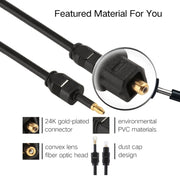 Cavo audio ottico digitale Toslink maschio da 1 m con diametro esterno di 4,0 mm a Mini Toslink maschio da 3,5 mm, 1m