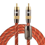 EMK TZ/A 1.5m OD8.0mm Testa metallica placcata oro RCA a RCA Cavo di interconnessione coassiale digitale Cavo RCA audio/video, Length: 1.5m