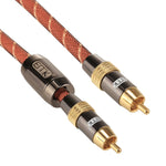 EMK TZ/A 1.5m OD8.0mm Testa metallica placcata oro RCA a RCA Cavo di interconnessione coassiale digitale Cavo RCA audio/video, Length: 1.5m