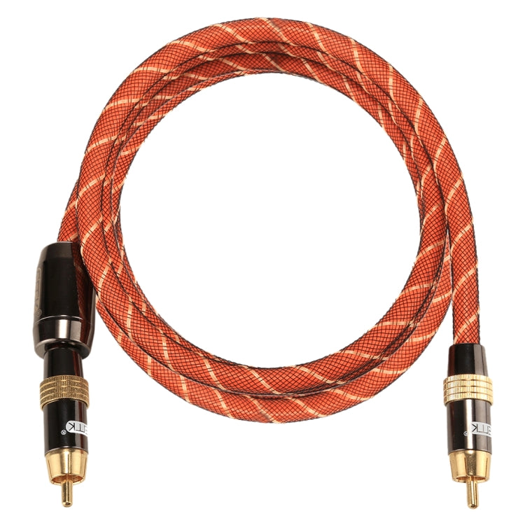 EMK TZ/A 1.5m OD8.0mm Testa metallica placcata oro RCA a RCA Cavo di interconnessione coassiale digitale Cavo RCA audio/video, Length: 1.5m