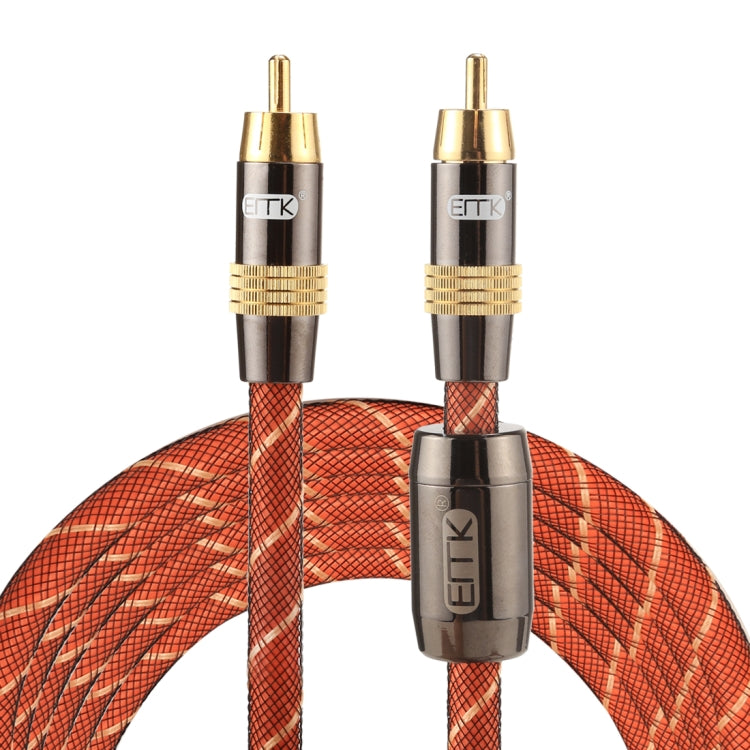 EMK TZ/A 3m OD8.0mm Testa metallica placcata oro RCA a RCA Cavo di interconnessione coassiale digitale Cavo RCA audio/video, Length: 3m