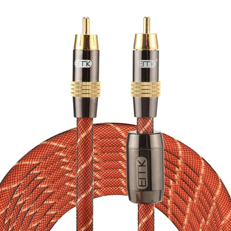 EMK TZ/A 5m OD8.0mm Testa metallica placcata oro RCA a RCA Cavo di interconnessione coassiale digitale Cavo RCA audio/video, Length: 5m