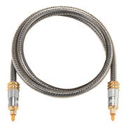 EMK YL-A 1m OD8.0mm Testa metallica placcata oro Toslink maschio a maschio Cavo audio ottico digitale, Length: 1m