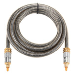 EMK YL-A 2m OD8.0mm Testa metallica placcata oro Toslink maschio a maschio Cavo audio ottico digitale, Length: 2m