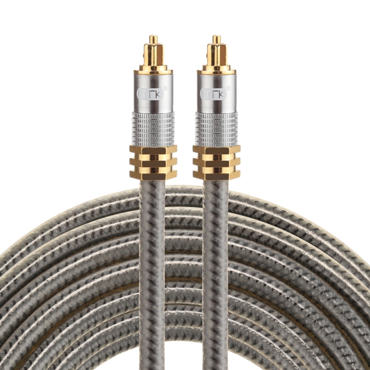 EMK YL-A 5m OD8.0mm Testa metallica placcata oro Toslink maschio a maschio Cavo audio ottico digitale, Length: 5m