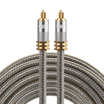 EMK YL-A 5m OD8.0mm Testa metallica placcata oro Toslink maschio a maschio Cavo audio ottico digitale, Length: 5m