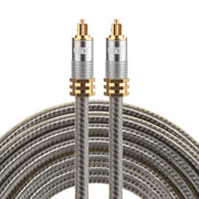EMK YL-A 5m OD8.0mm Testa metallica placcata oro Toslink maschio a maschio Cavo audio ottico digitale, Length: 5m