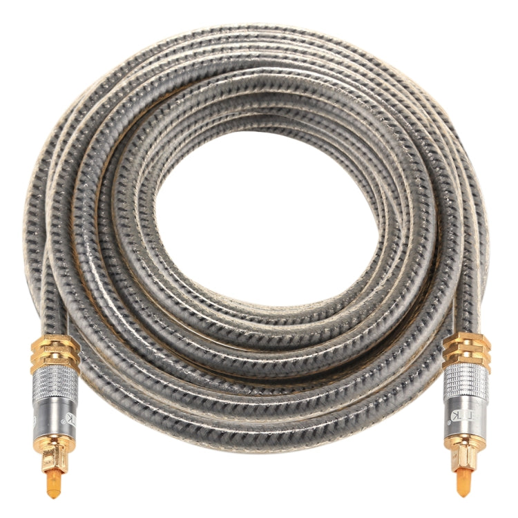 EMK YL-A 5m OD8.0mm Testa metallica placcata oro Toslink maschio a maschio Cavo audio ottico digitale, Length: 5m