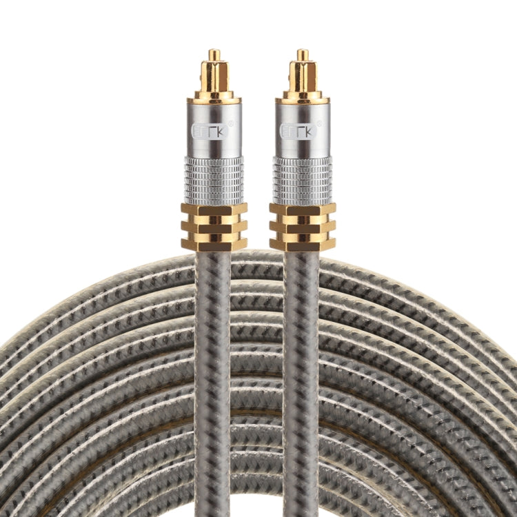EMK YL-A 8m OD8.0mm Testa metallica placcata oro Toslink maschio a maschio Cavo audio ottico digitale, Length: 8m