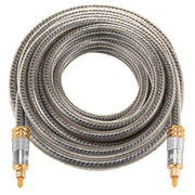 EMK YL-A 8m OD8.0mm Testa metallica placcata oro Toslink maschio a maschio Cavo audio ottico digitale, Length: 8m
