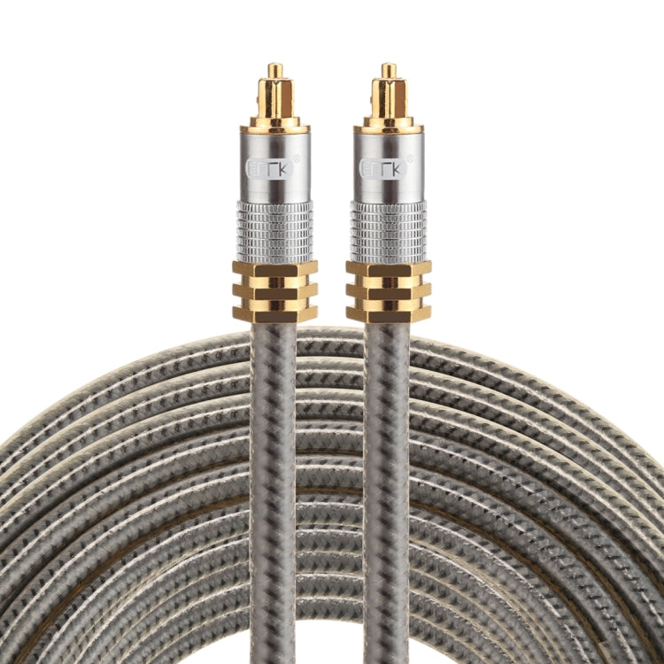 EMK YL-A 10m OD8.0mm Testa metallica placcata oro Toslink maschio a maschio Cavo audio ottico digitale, Length: 10m