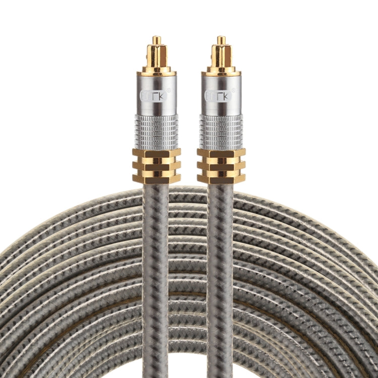 EMK YL-A 15m OD8.0mm Testa metallica placcata oro Toslink Maschio a Maschio Cavo audio ottico digitale, Length: 15m