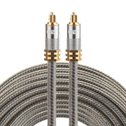 EMK YL-A 15m OD8.0mm Testa metallica placcata oro Toslink Maschio a Maschio Cavo audio ottico digitale, Length: 15m