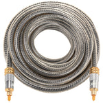 EMK YL-A 15m OD8.0mm Testa metallica placcata oro Toslink Maschio a Maschio Cavo audio ottico digitale, Length: 15m