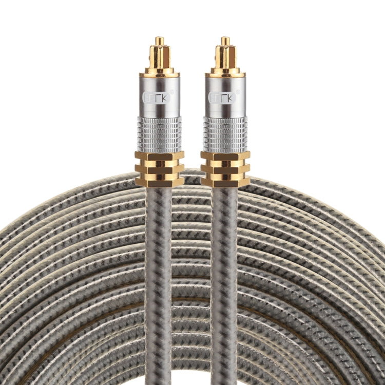 EMK YL-A 20m OD8.0mm Testa metallica placcata oro Toslink maschio a maschio Cavo audio ottico digitale, Length: 20m