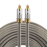 EMK YL-A 20m OD8.0mm Testa metallica placcata oro Toslink maschio a maschio Cavo audio ottico digitale, Length: 20m