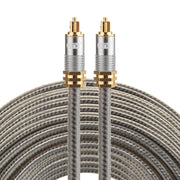 EMK YL-A 20m OD8.0mm Testa metallica placcata oro Toslink maschio a maschio Cavo audio ottico digitale, Length: 20m